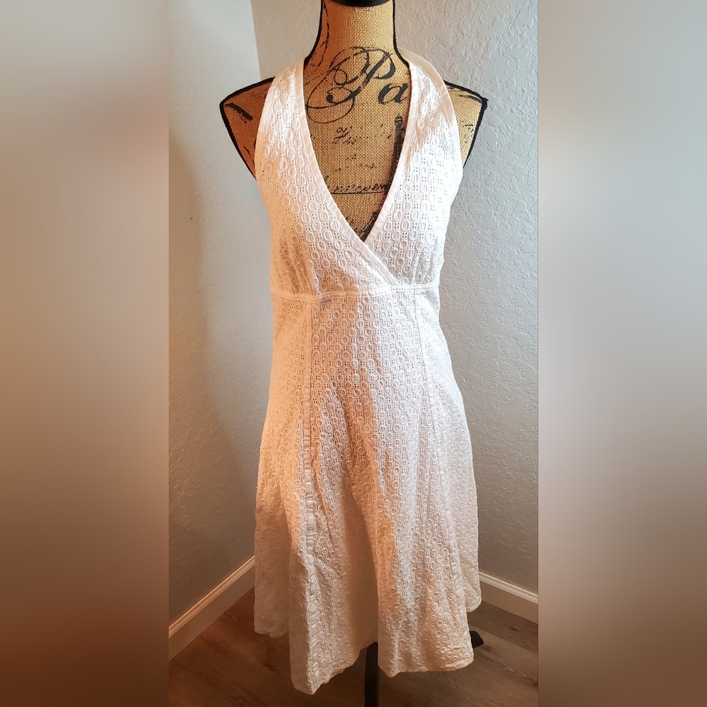 Elegant White Halter Dress
